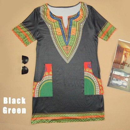 Summer Bodycon Dashiki Mini Dress - B&R African Styles