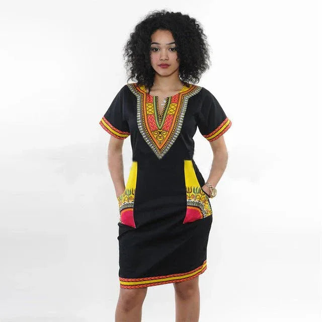 dashiki mini dress Electric Dashiki Mini Dress OMNIA