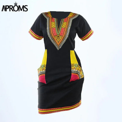 Summer Bodycon Dashiki Mini Dress - B&R African Styles