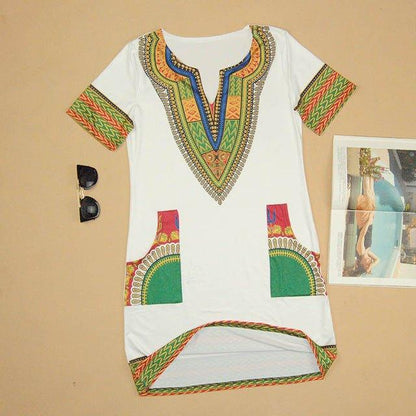 Summer Bodycon Dashiki Mini Dress - B&R African Styles