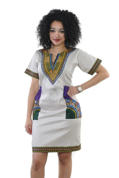 Traditional Dashiki Mini Dress For Women - B&R African Styles