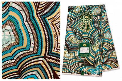 Vlisco Hollandais Embellished Gold Super - B&R African Styles