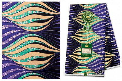 Vlisco Hollandais Embellished Gold Super - B&R African Styles