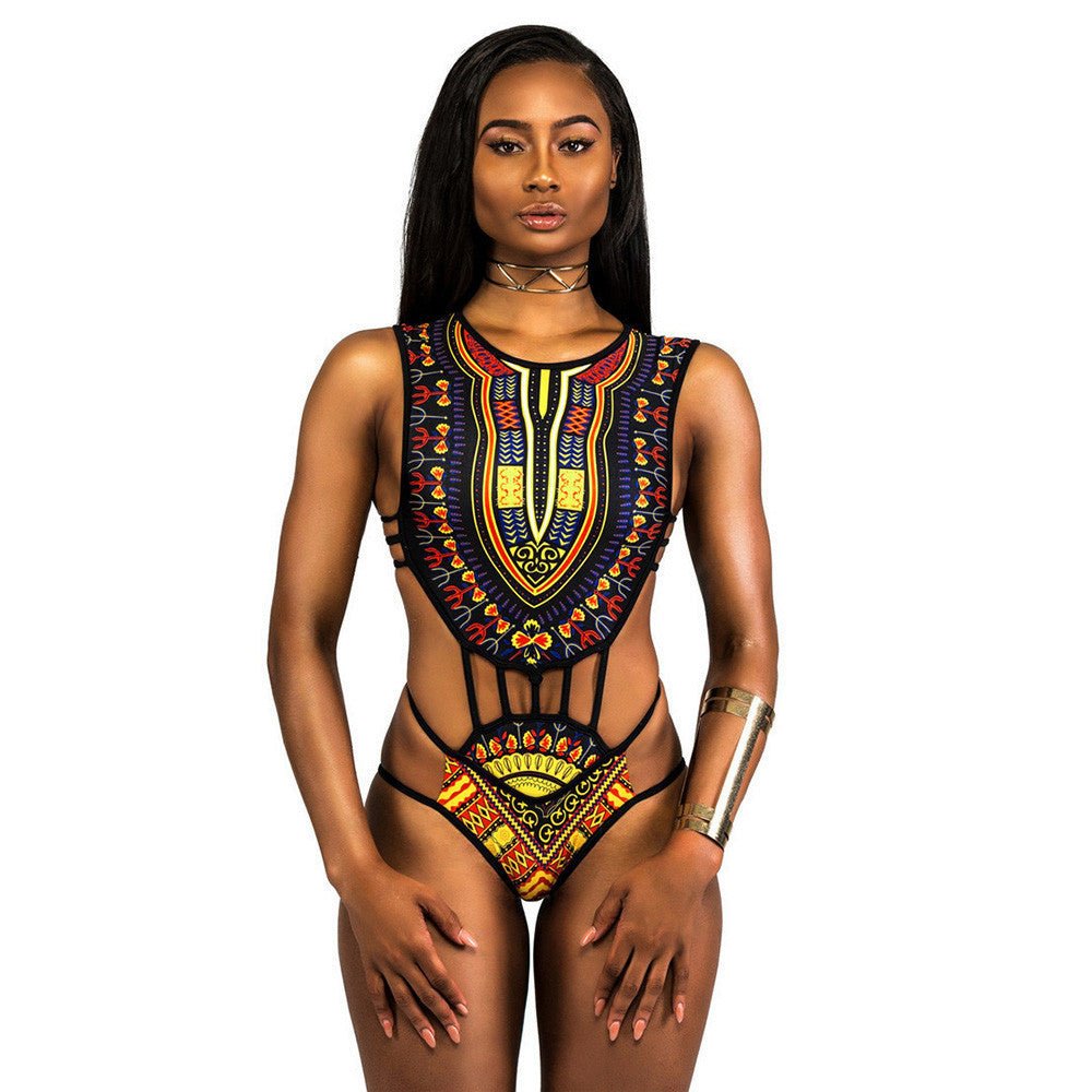 New Hot Sexy Women Afican Print Bikini Set Push Up Bra Swimsuit